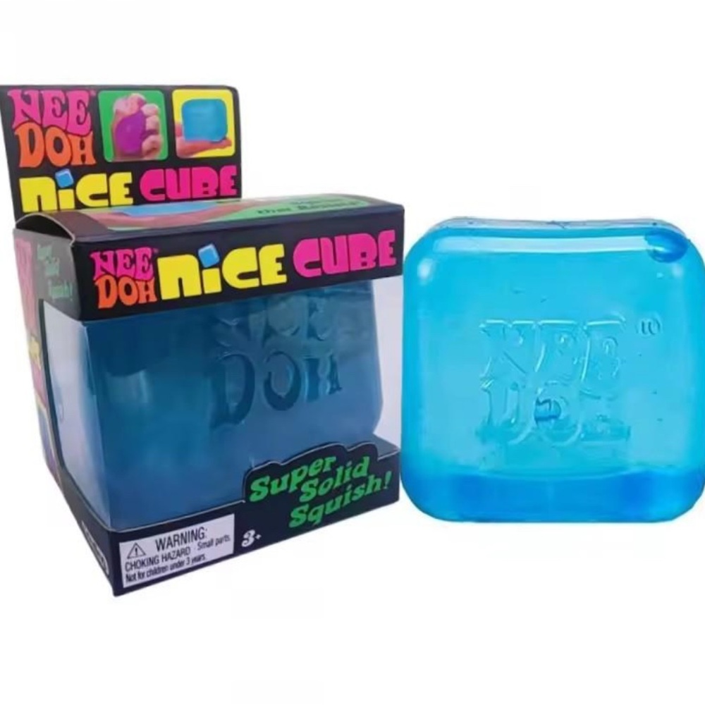 NeeDoh Nice Cube Super Solid Squish Toy - Blue New In Box